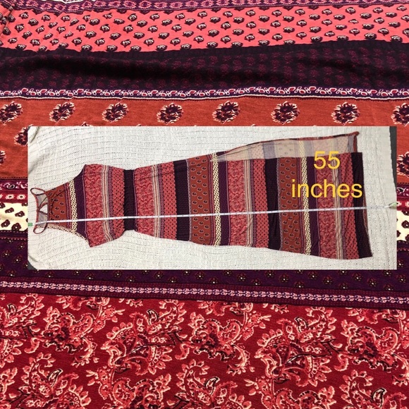 SOLD American Eagle XXS Soft & Sexy Pink Burgundy Floral Maxi Dress - Picture 3 of 14